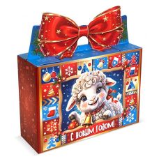  Новогодняя упаковка  600 г "Сюрприз с бантом малый "Овечка"